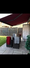 Garden awning and patio heater, red, 3500mm x 2500mm