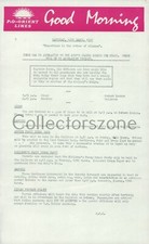 P&0 Orient Line S S Oronsay Ships Itinerary sheet Saturday 12th  March 1966