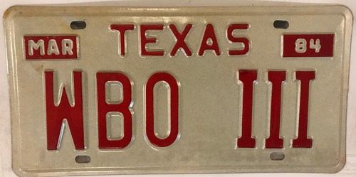 Vanity wbo license - wbo, plate