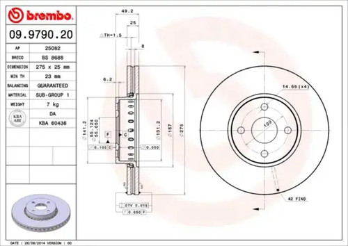 Brake disc internally - 2x,