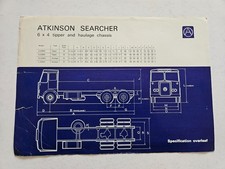 ATKINSON SEARCHER TRUCK SPECIFICATIONS SALES BROCHURE 1970