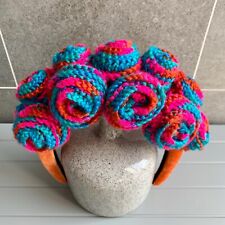 Unique Frida Kahlo designer Inspired  Luxe Headband Handmade Knitted Flowers