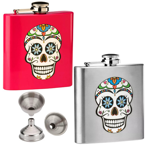 Hip flask skull - skull, 6oz