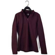 HKM Burgundy Half Zip High Neck Soft Pullover Horse Riding Jumper - Size S