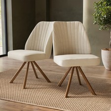 Set of 2 Beige Upholstered