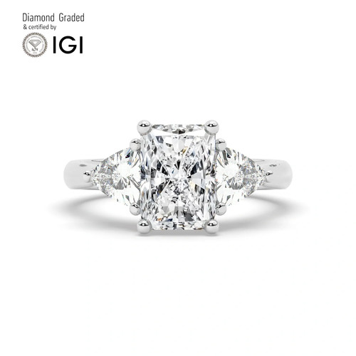 Radiant diamond trilogy ring - radiant,