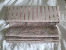 Pink mix wool fabric roman blind with striped pelmet - 53cm x 122cm drop