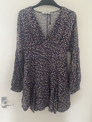 Zara floral mini dress purple - dress,