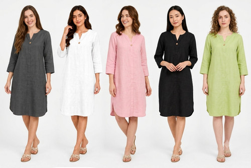Women button linen - button, summer