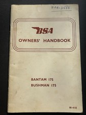 BSA BANTAM 175cc / BUSHMAN 175cc - ORIGINAL OWNERS HANDBOOK 1969