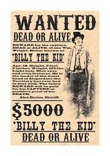 Billy the Kid Wanted Poster A4 reproduction print Choice of frame