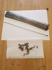 36 X Stainless Steel Double Butted Cycle Wheel Spokes and Nipples. . 296 mm