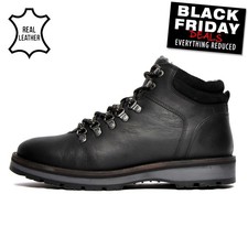 RRP £79.99 - REAL LEATHER Red Tape Dekker Mens Winter Fleece Lined Ankle Boots 