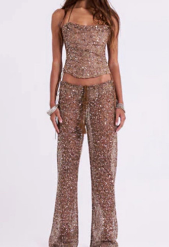 Jaded london gold sequin - gold, mesh