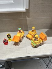 HAPPYLAND ELC Construction  roadwork men  +  Steamroller Dumper Earth mover vgc