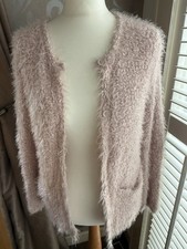 Zara Soft Long Line Fluffy Cosy Mohair Style Cardigan (Dusky Pink) 164 Age: 14