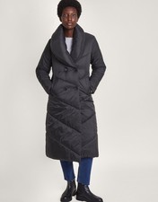 Monsoon Women's Clara Longline Padded Maxi Coat Black Small RRP£180.00 (A74)