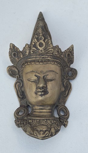 Brass tara mask wall hanging - brass,