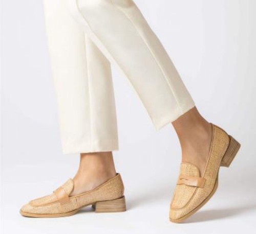 Wonders leather raffia loafer - leather,