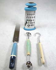 4 Lovely Vintage Kitchen Utensil - Tala Melon Baller, Grater, Inox Butter Curler