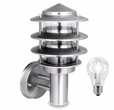 LED Energy Saving Outdoor Pedestal Wall Lantern Light Stainless Steel IP44 29025