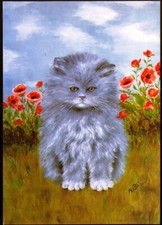 Modern CAT ART Postcard. Luka Basic, Austria (ref LA219). Free UK Postage