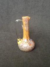 DAUM glass paste pitcher Nancy Galle Legras bird decor