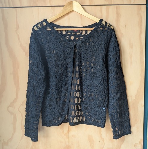 Vintage black corded lace
