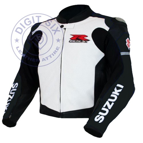 Black suzuki motorbike leather - suzuki,