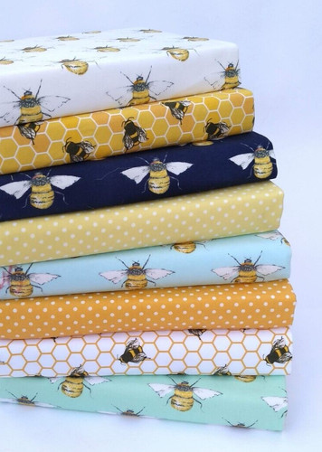 Busy bees cotton fabric bundle - bees,