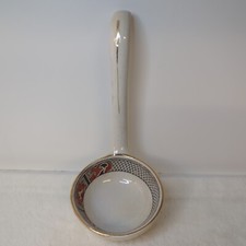Vintage Ceramic Soup Punch Ladle Serving Spoon Black Red Gilt Edges 