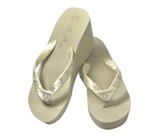 White High Wedge  Flip Flops