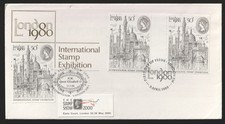 London 1980 Stamp Exhibition Stamp Show 2000 Double Dated FDC. Gutter Pair