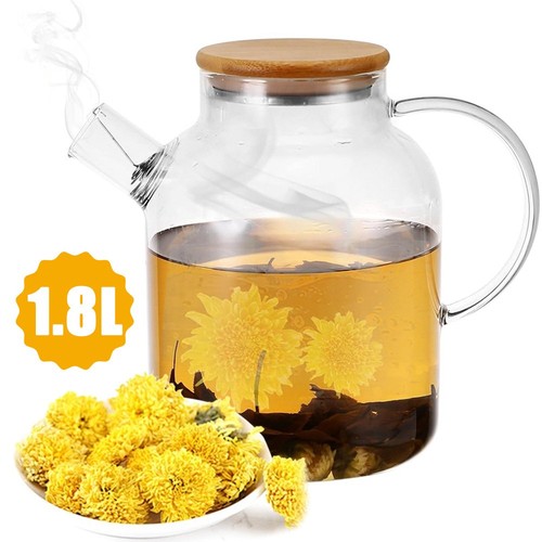 1800ml large glass teapot - large,