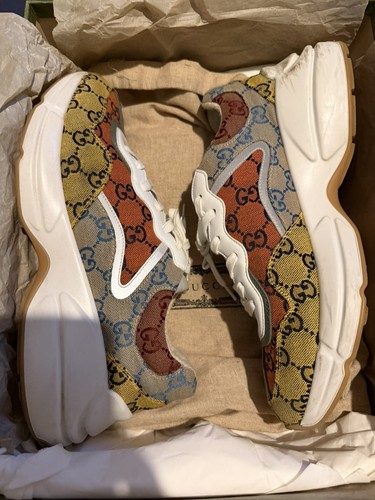 Gucci rhyton cloth trainers - gucci,