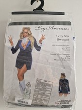 Leg Avenue Sexy 60's Swinger Halloween Party Costume Size S Blue Velvet Womens