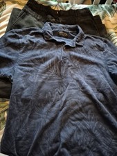 2 Pairs Boys School Trousers, Black, Age 15-16 Years, Polo Shirt - Kids Large.