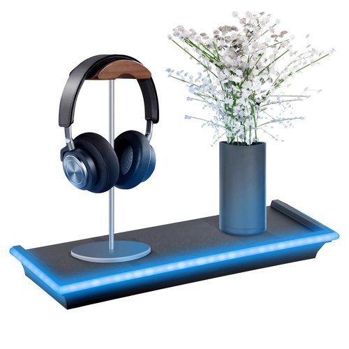 Black floating shelf blue - floating,