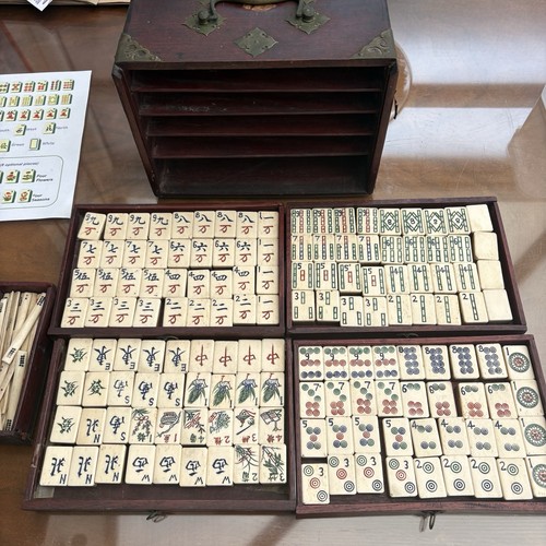 Vintage mah jong wooden set - vintage,