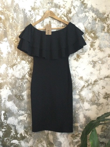 Womens dress black bardot - dress,
