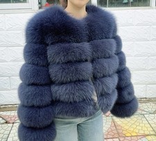 Fox Fur Navy Coat Size 6