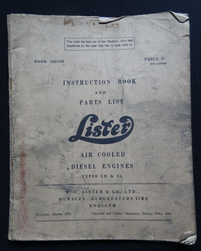 Lister instruction book - instruction, &