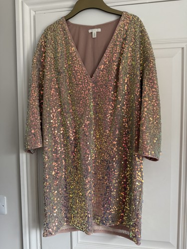 Ladies sparkling sequin v - h&m,