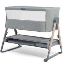 Mamas&Papas Lua Bedside Crib-Grey with 4Sheets,3Mattress Protectors & Change Mat