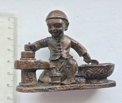Chinese bronze okimono tea - bronze,