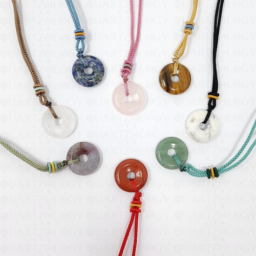Crystal healing necklace round - crystal,