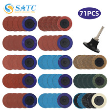 71Pcs SATC 2" 50mm Type R Roll Lock Quick Change Discs Die Grinder Sanding Pads