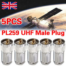 5pcs PL259 UHF Plug Male Clamp Type Compression for RG213 LMR400 RG8 UK