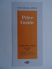 Vauxhall price guide 1988 - vauxhall,