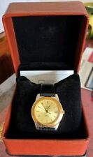 Vintage Tissot 1853 PR50 Gold Tone&Black Leather Strap. Quartz Mens Watch.